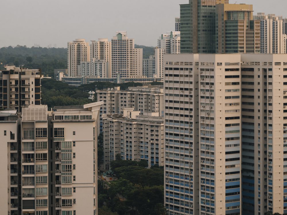 Housing Development Board HDB Public Housing Apartments In Singapore Amidst planted Greenery